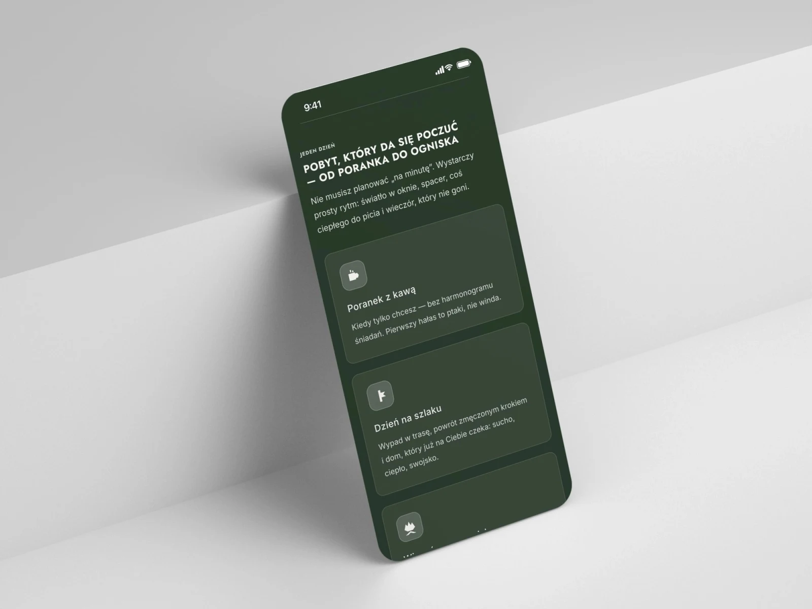domkipodmuncolem.pl — projekt strony internetowej, mockup telefon scena schodek