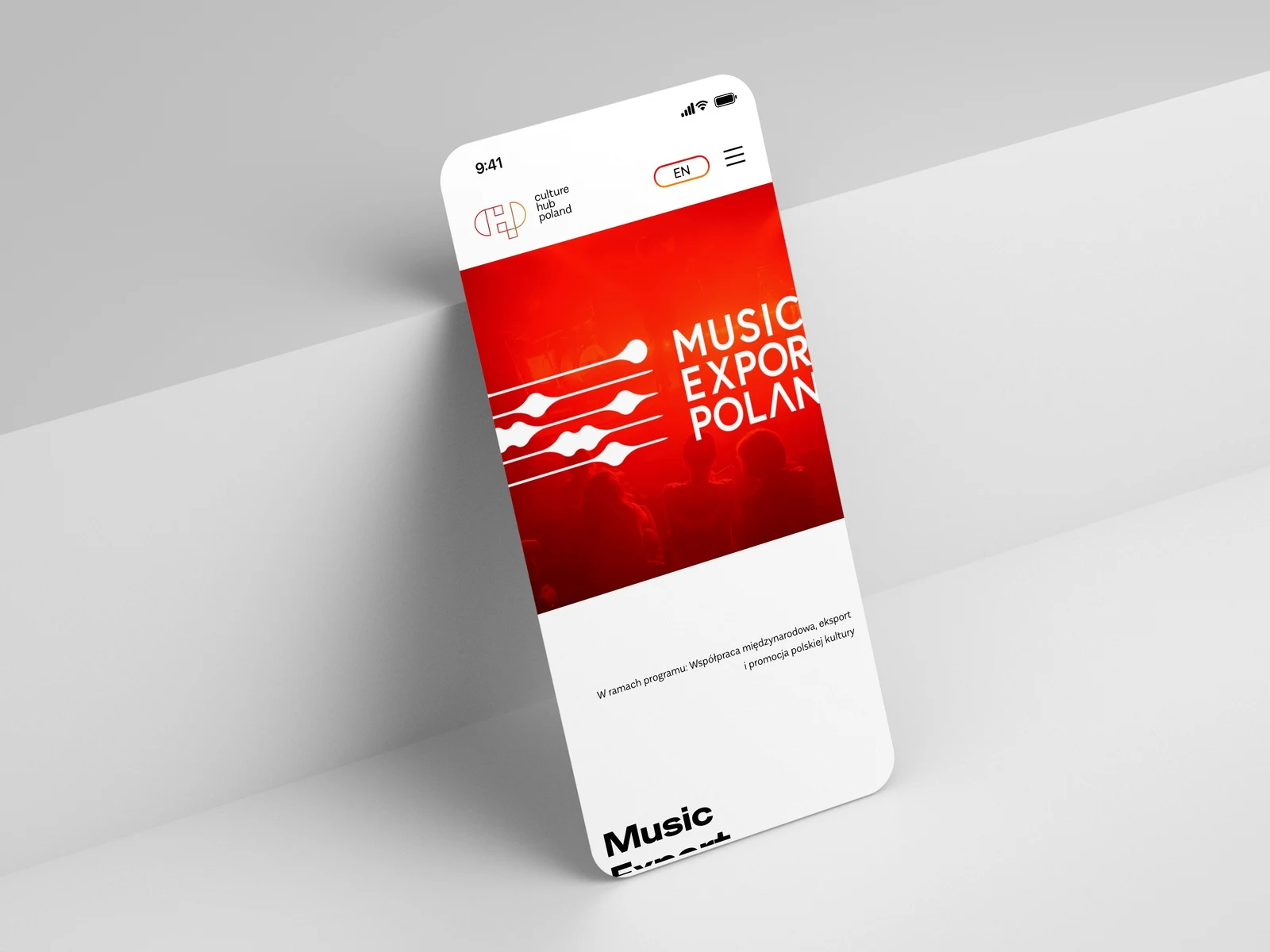culturehubpoland.com — projekt Music Export Poland w wersji mobilnej