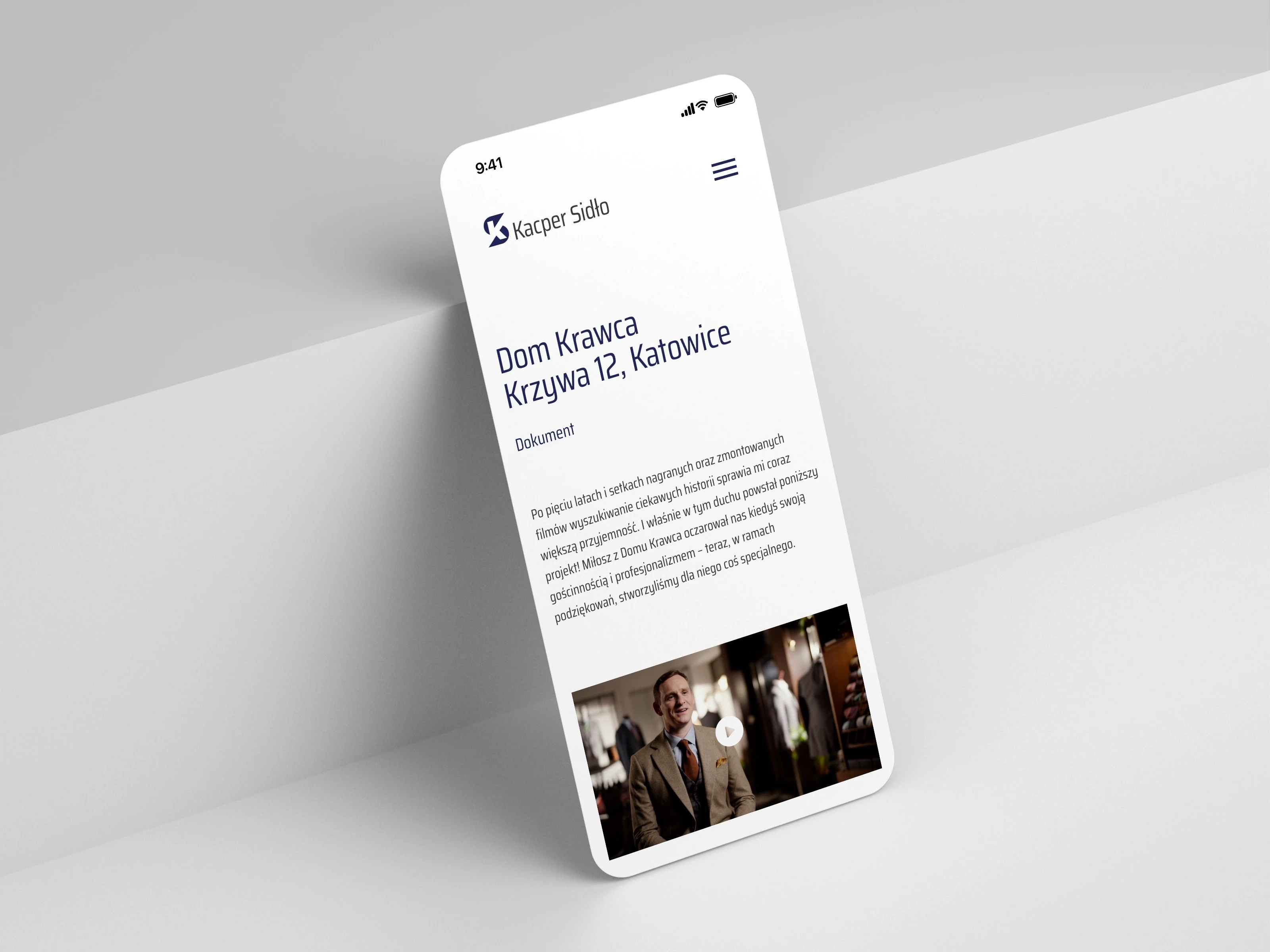 Kacper Sidło — la sottopagina di un documentario su un iPhone