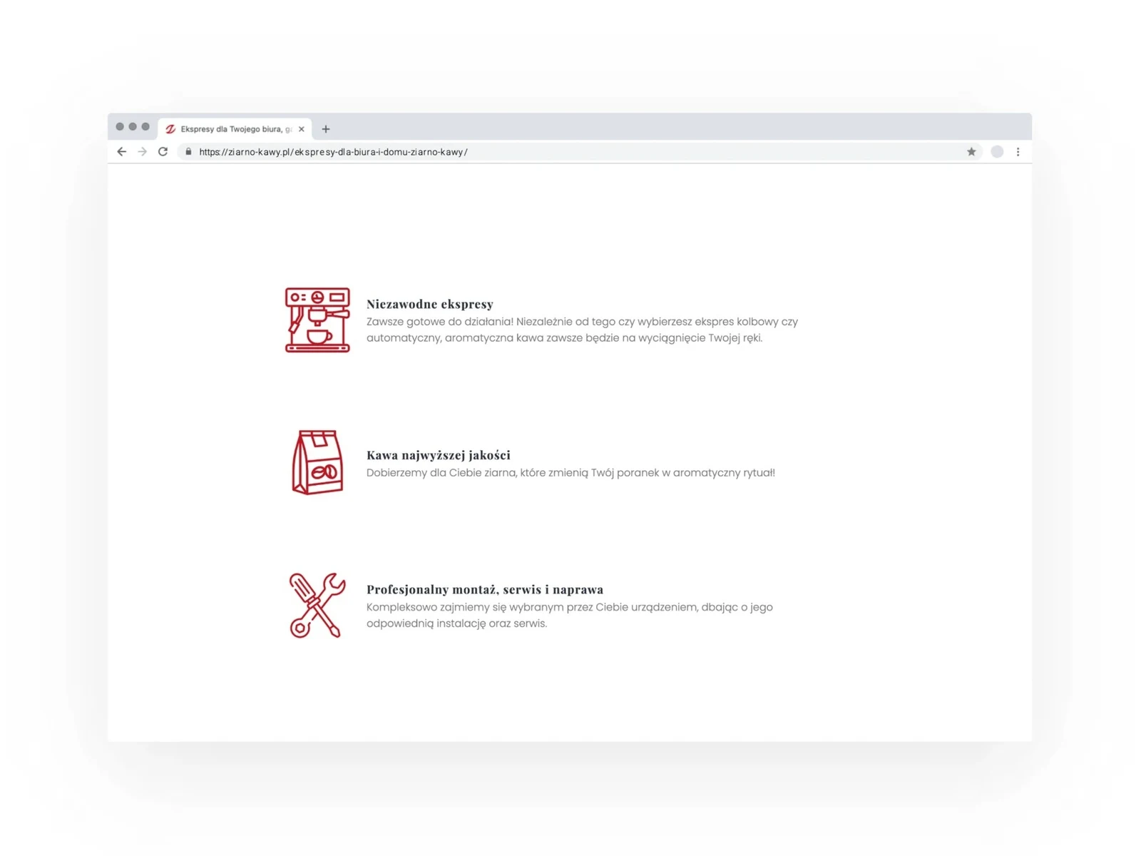 ziarno-kawy.pl - Progetto di landing page KickAss Katowice