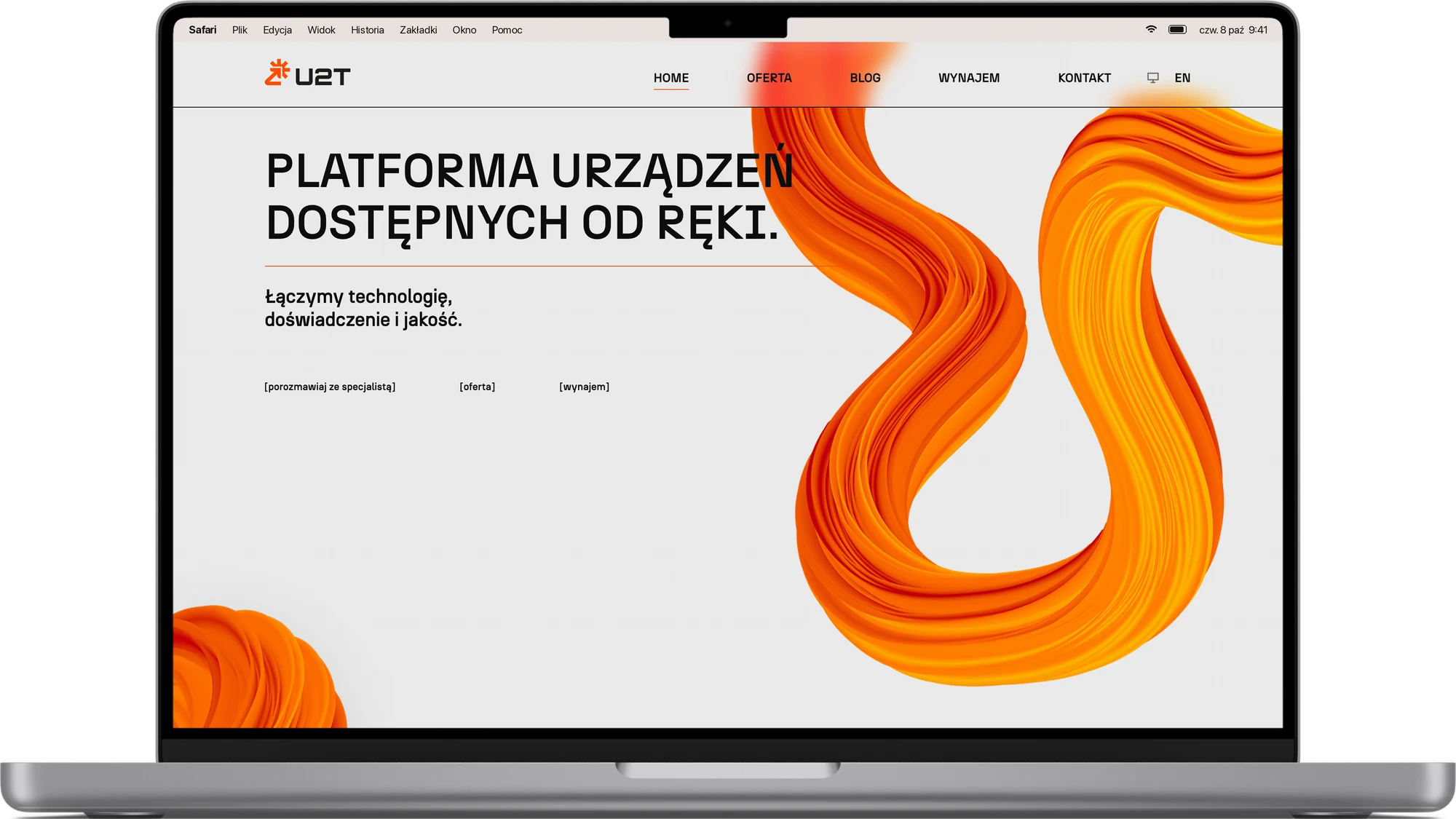 MacBook ze stroną U2T